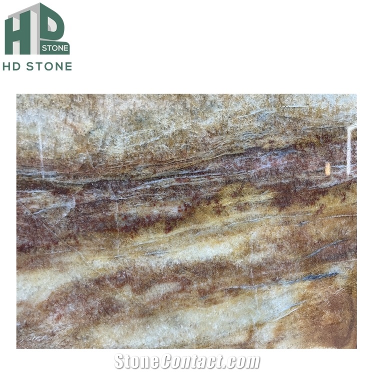 Natural Golden Luxury Quartzite Slab For Wall