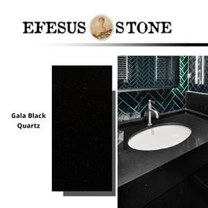 Gala Black Quartz Slabs