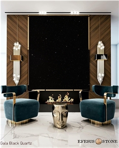 Gala Black Quartz Slabs