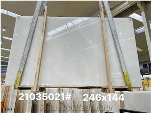 Afghanistan Snow White Onyx Small Slabs For Indoor Flooring