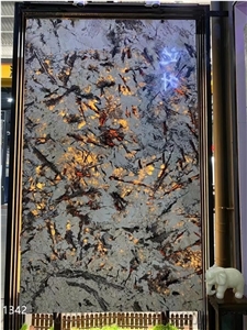 Brazil Peacock Gold Granite Big Slabs Polished For Interior