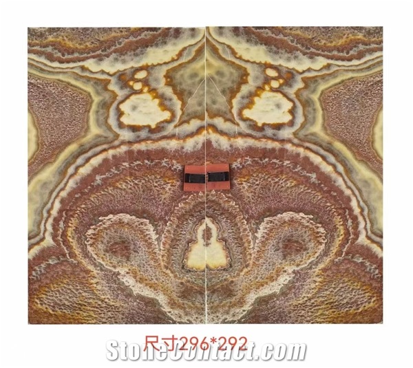 China Ruby Onyx Red Slabs Polished For Living Room Design