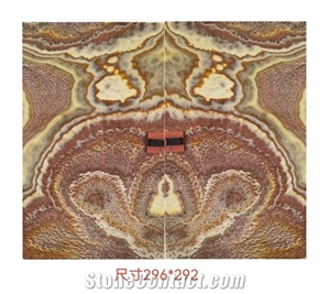 China Ruby Onyx Red Slabs Polished For Living Room Design