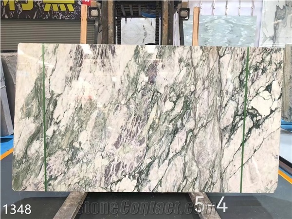 China Violet White Polished Slabs Tile For Living Design Use