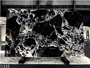 Fance Noir Grand Antique Polished Slab For Interior Flooring