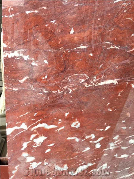 France Rosso Francia Red Marble Slab For Interior Design Use