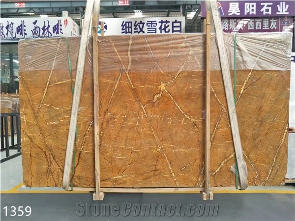 India Bidasar Gold Marble Polished For Outdoor Flooring Use