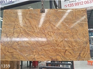 India Bidasar Gold Marble Polished For Outdoor Flooring Use