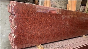 India Royal Red Granite Small Slabs For Outdoor Flooring Use