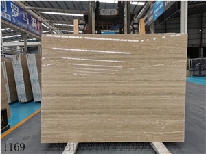 Italy Roman Silver Travertine Honed Slabs For Outdoor Design