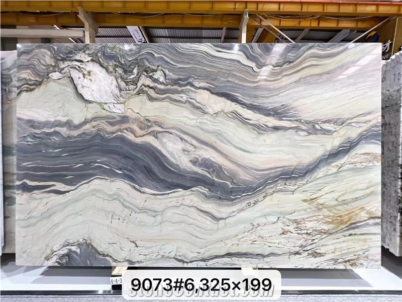 Silk Road Quartzite Fusion Blue Multicolor Stone Slab