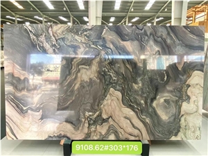 Silk Road Quartzite Fusion Blue Multicolor Stone Slab