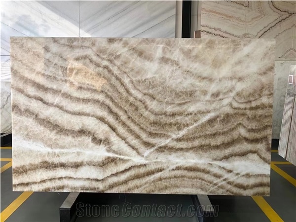 Turkey Onyx Brioche Onyx Yellow Polished For Living Room Use