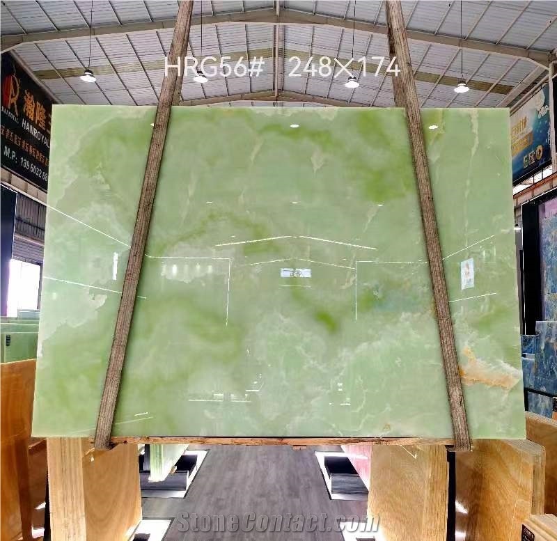 Verde Afghanistan Onyx Light Green Onix Polished Slab