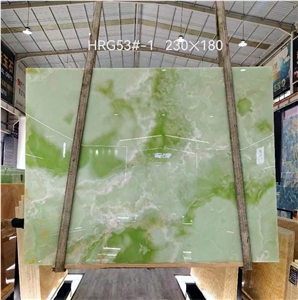 Verde Afghanistan Onyx Light Green Onix Polished Slab