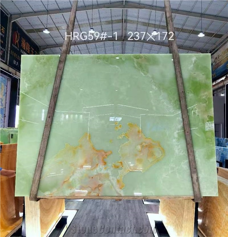 Verde Afghanistan Onyx Light Green Onix Polished Slab