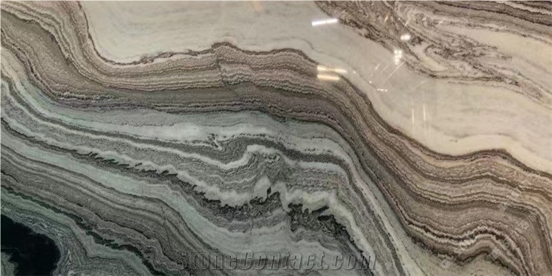 White Reef Quartzite Multicolor Slab Wall Background Use