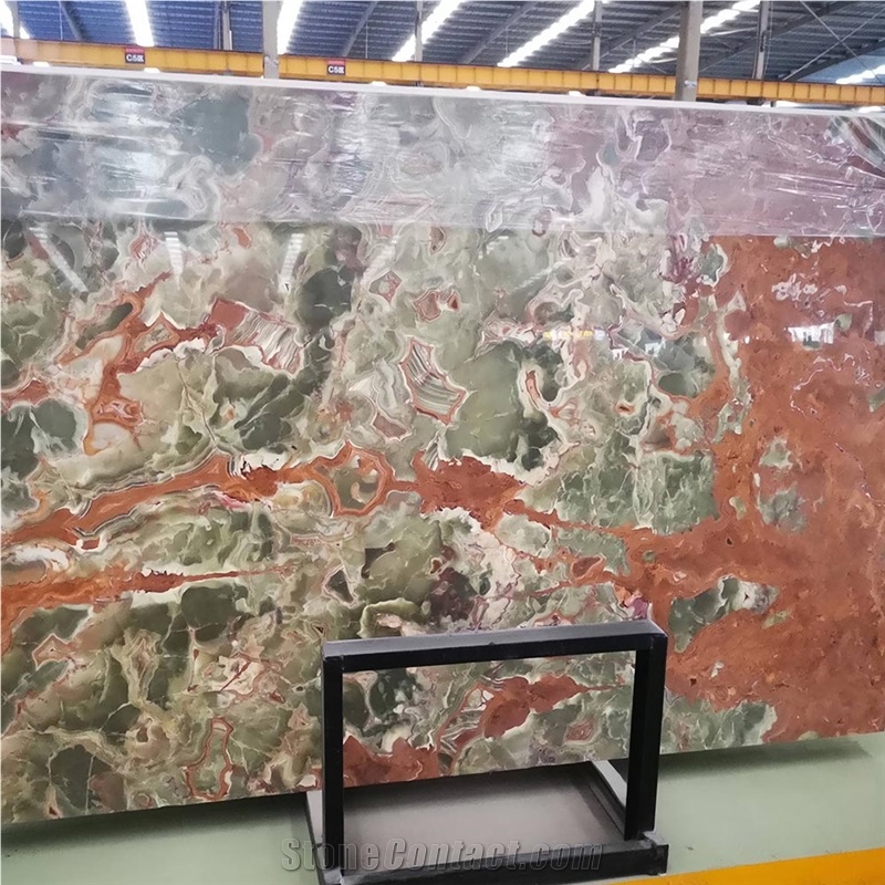 Antique Green Onyx Slabs For Kitchen Countertops