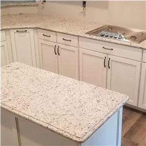 Black Snowflakes White Ornamental Granite Slabs