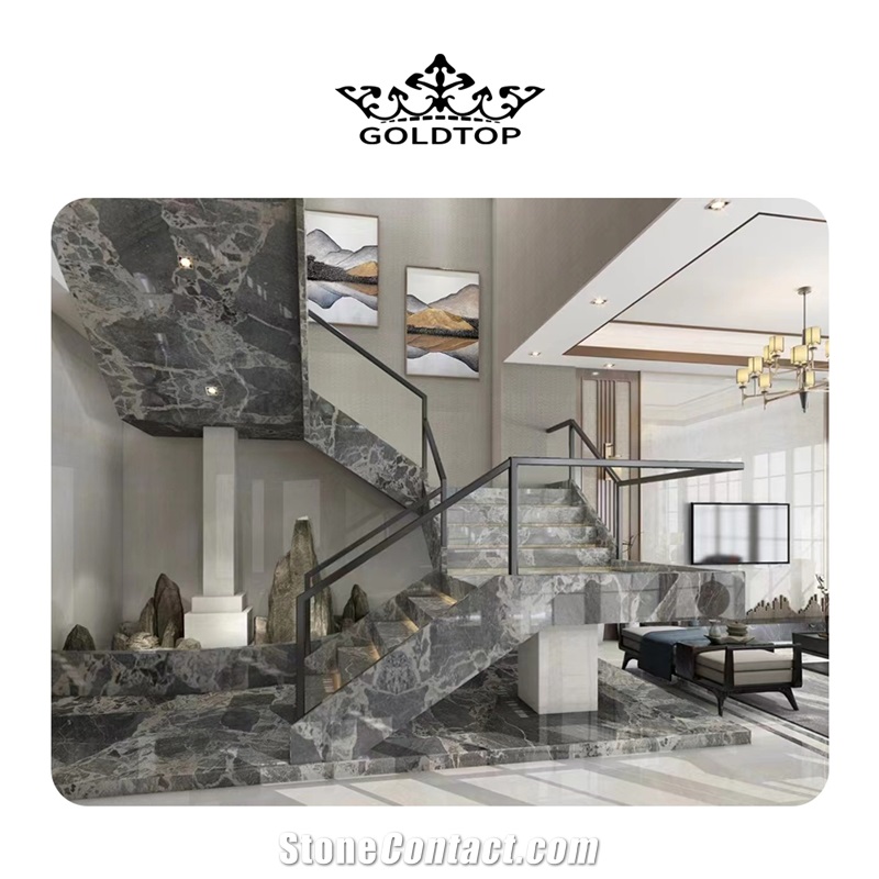 Cheap Good Quality Gray Marble Tiles For Stair