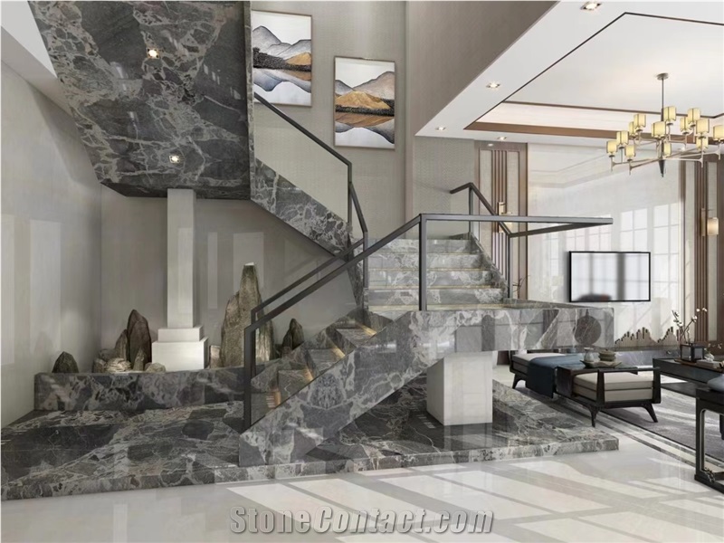 Cheap Good Quality Gray Marble Tiles For Stair