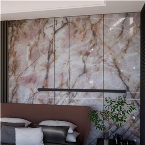Crystal Pink Quartzite Tile & Slabs On Sale