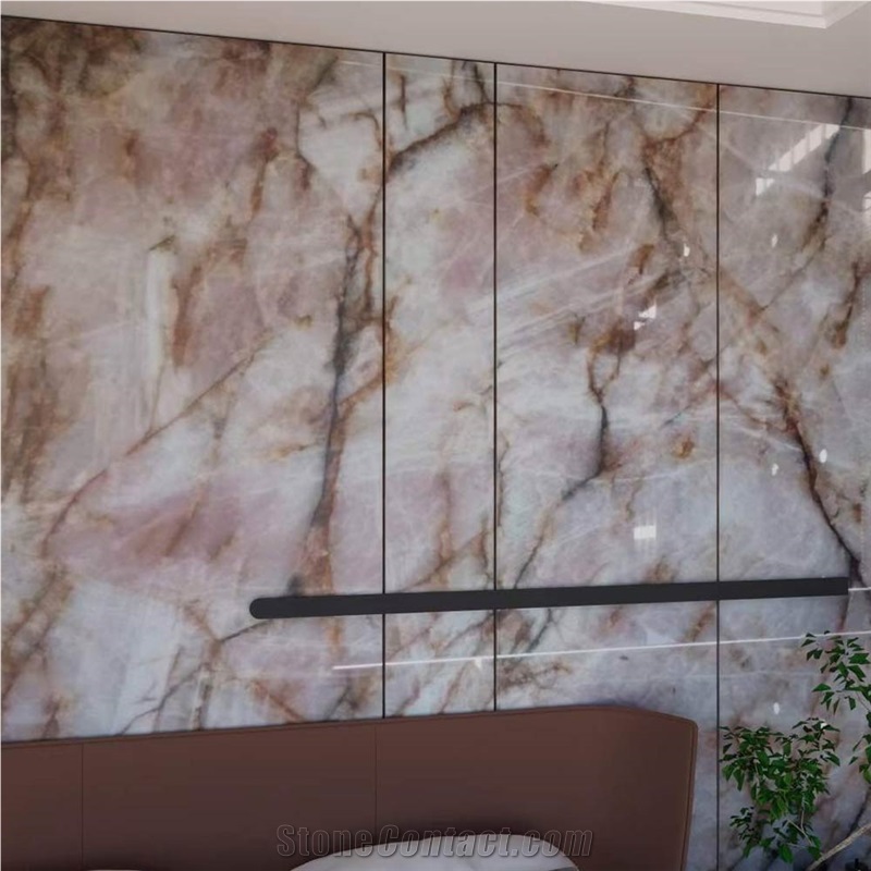Crystal Pink Quartzite Tile & Slabs On Sale
