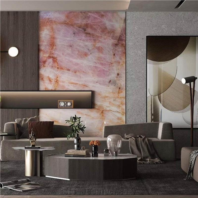 Crystal Pink Quartzite Tile & Slabs On Sale
