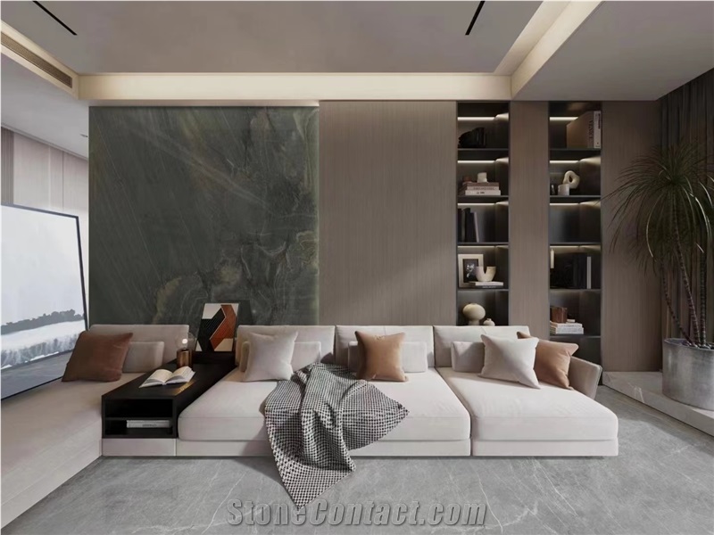 Decoration Preferred Vivid Green Quartzite Slabs For Wall