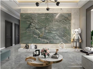 Decoration Preferred Vivid Green Quartzite Slabs For Wall