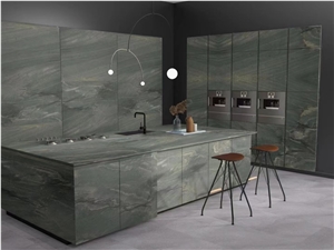 Decoration Preferred Vivid Green Quartzite Slabs For Wall