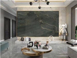 Decoration Preferred Vivid Green Quartzite Slabs For Wall
