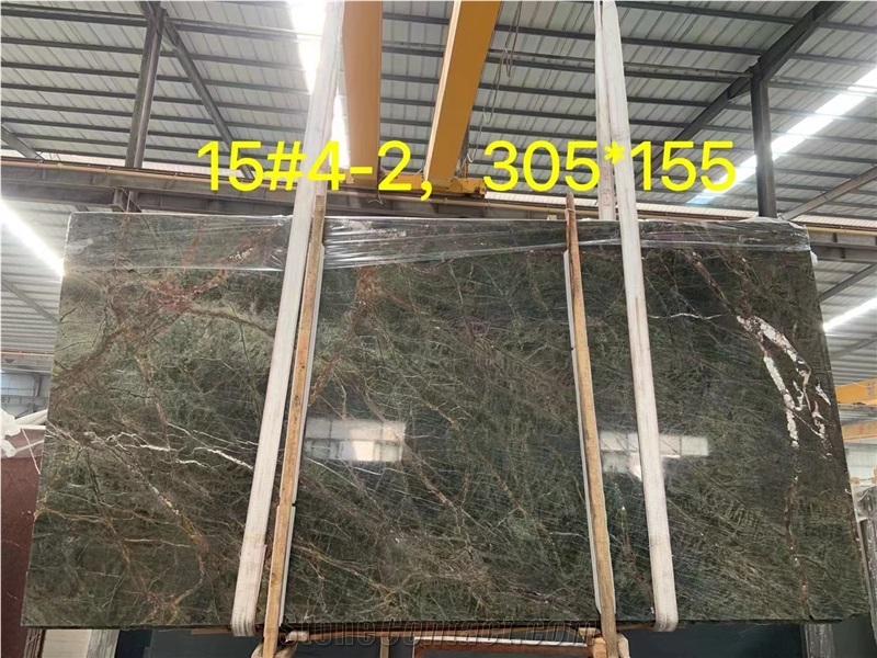 GOLDTOP ODM/OEM Rainforest Green Marble Slab