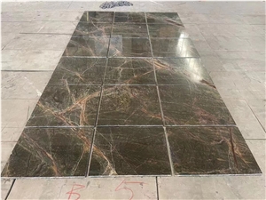 GOLDTOP ODM/OEM Rainforest Green Marble Slab
