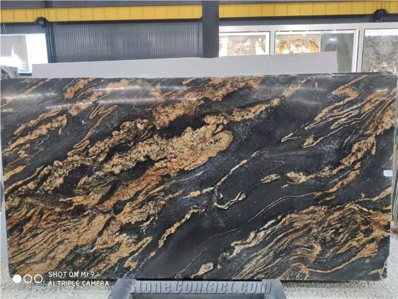 GOLDTOP OEM/ODM Magma Gold Brazilian Granite Polished Tiles