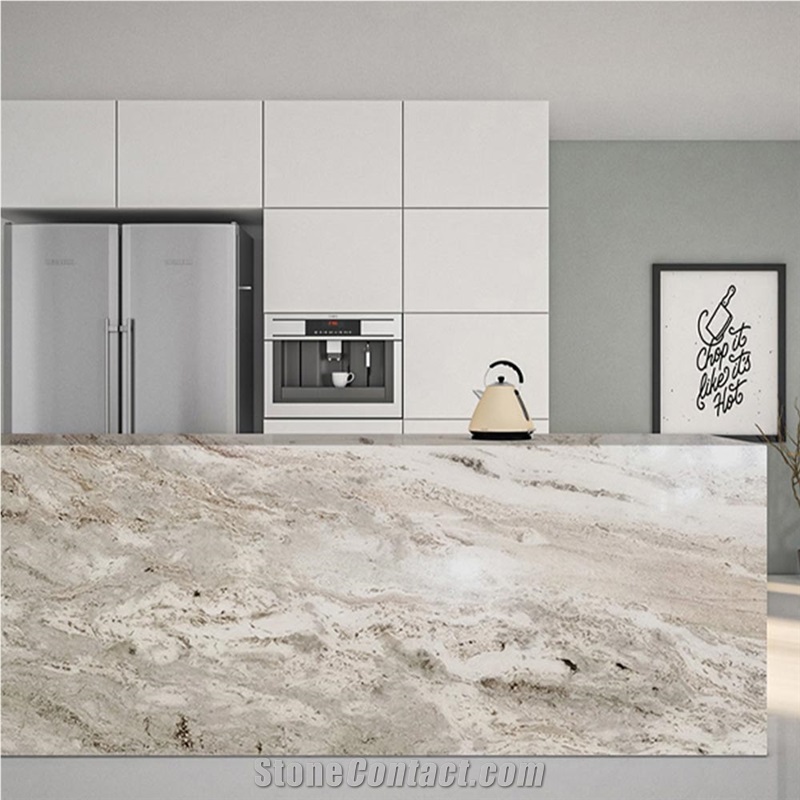 Good Color With White Vein Fantasy Brownn Marble Slabs