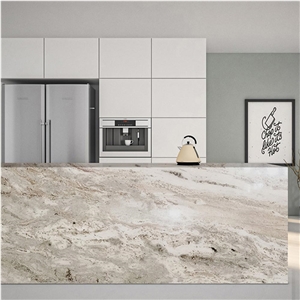 Good Color With White Vein Fantasy Brownn Marble Slabs