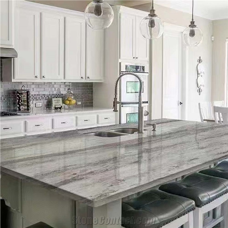 Good Color With White Vein Fantasy Brownn Marble Slabs