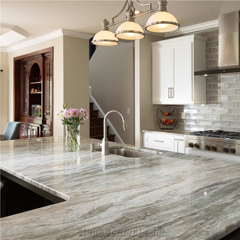 Good Color With White Vein Fantasy Brownn Marble Slabs
