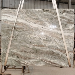 Good Color With White Vein Fantasy Brownn Marble Slabs