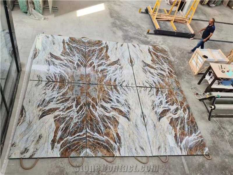 Grey And Blue Blue Jeans Marble Tiles & Slabs