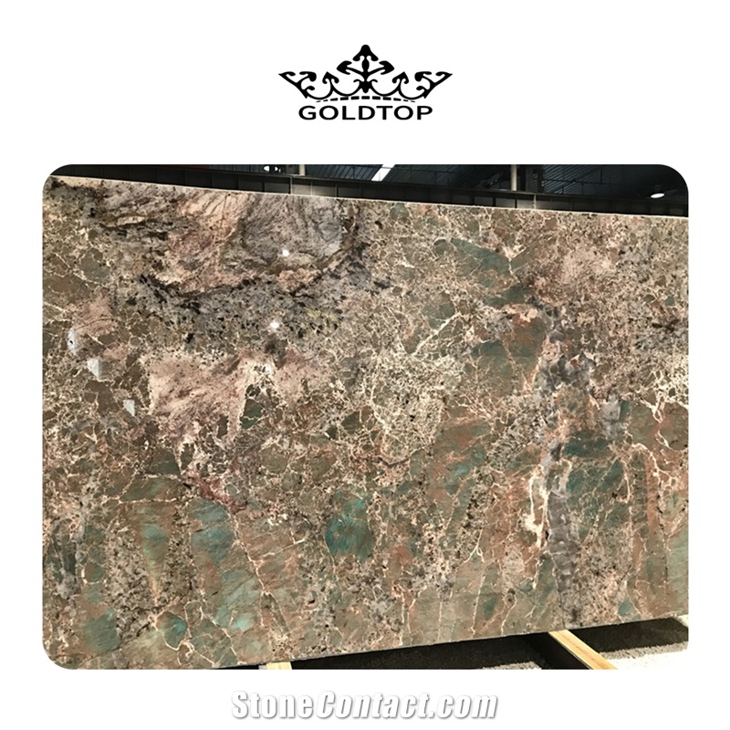 Jungle Style Amozonite Granite Polished Tiles Slabs