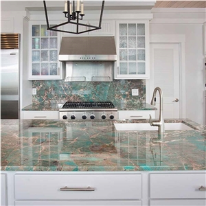 Jungle Style Amozonite Granite Polished Tiles Slabs