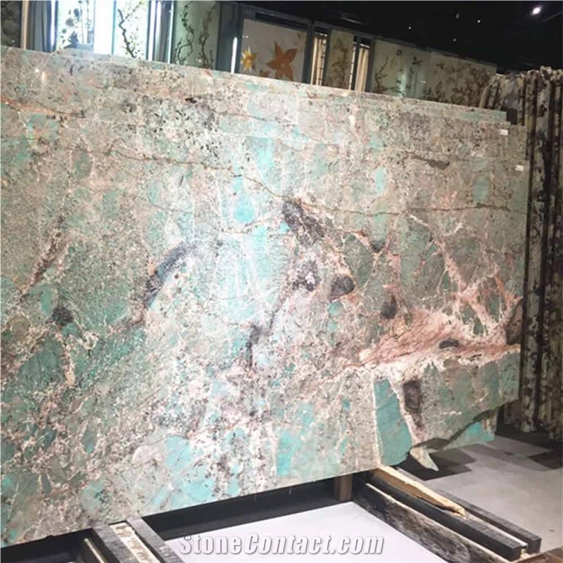 Jungle Style Amozonite Granite Polished Tiles Slabs