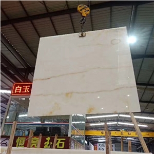 Modern Style Red Line White Onyx Slabs