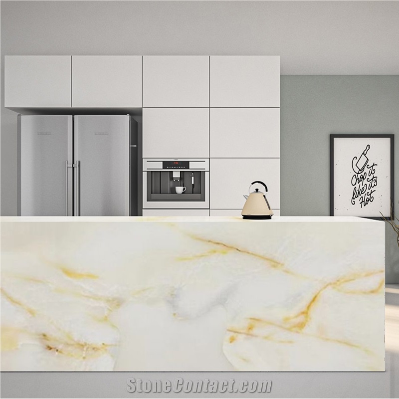Nice Pattern Golden Silk Marble From China Slabs And Tiles