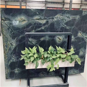 Nice Pattern Peacock Green Marble Decorate Tiles For Stairs