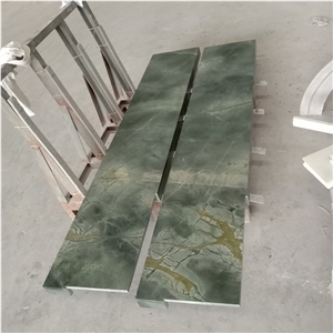 Nice Pattern Peacock Green Marble Decorate Tiles For Stairs