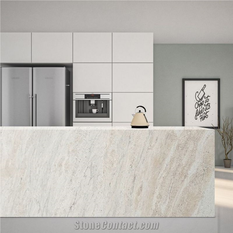 Polished River White Granite Slabs