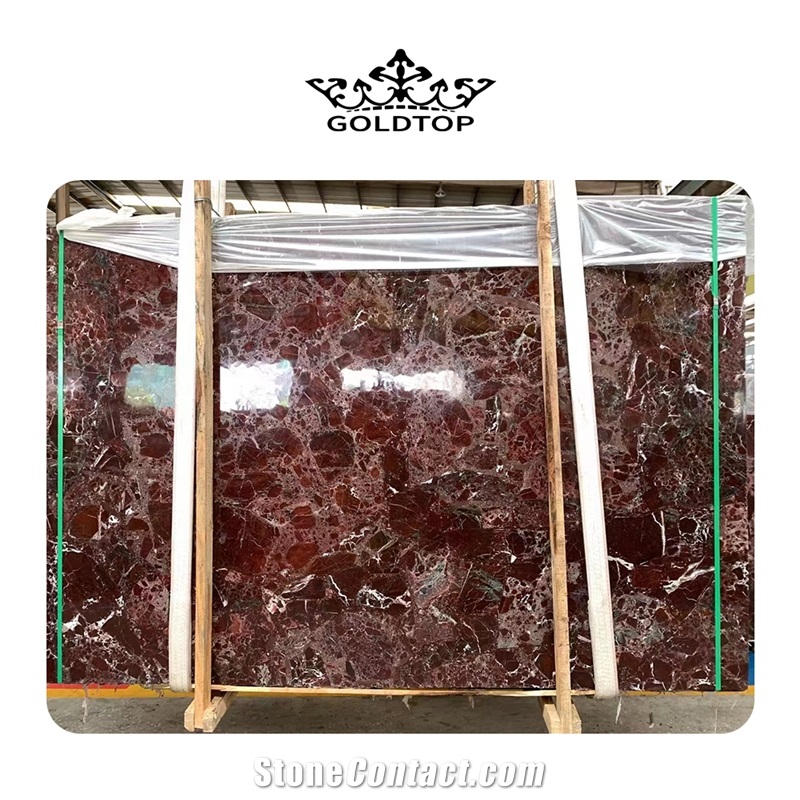 RED MARBLE SLAB, POLISHED Rosso Levanto Marble